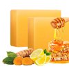 IREV Lemon Turmeric Soap with Honey, Turmeric Bath Soap Bars for Acne, Turmeric Soap Bar for Face and Body, Cleansing Exfoliating Daily Face Body Wash 200g (2Pack)