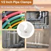 PEX Pipe Clamp Clip, 50Pcs 1/2 Inch PEX Clamp For PVC Water Pipes & Tubing Hoses Hangers Clips Holder Support Bracket Socket, White Plastic U Pipe Clamp Tools