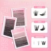 FADLASH Cluster Lashes Individual Lash Extensions DIY Lash Clusters 10-16mm Mixed Length Wispy Faux Mink Eyelash Clusters for Self Application at Home（AD17-D-10-16)