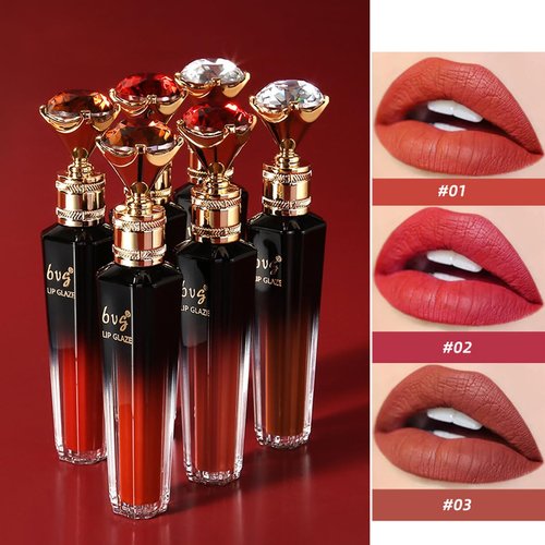 AKARY Diamond Liquid Velvet Matte Lipstick for Women, Waterproof Lightweight Lip Stain, Longwear Flawless Moisturizing Lipcolor Makeup, Highly Pigmented lip gloss, Transfer proof & Smudgeproof, 01