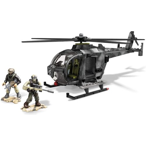 MEGA Call Of Duty Toy Vehicle Buiding Set, Special Ops Copter Camo Helicopter With Opening Cockpit, 2 Poseable Micro Action Figures and Accessories