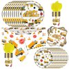 81 Pcs Construction Birthday Party Supplies Construction Theme Tableware Set for Boys Kids Birthday Party Decorations