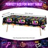 3 Pcs Glow Party Table Covers Neon Party Tablecloths Glow in The Dark Party Tablecloths Decorations Neon Party Table Cover Supplies for Glow Party Favors, Neon Birthday Party and Black Light Party