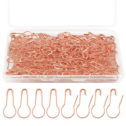 120pcs 22x10mm/0.86x0.39 Safety Pins, Metal Light Bulb Sewing Safety Pins Small Gourd Pins for Clothes Crafts Quilting Charms Buttons (Rose Gold)
