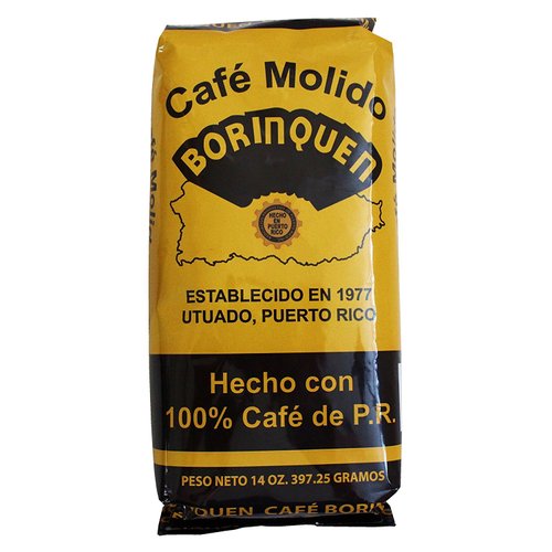 Cafe Molido Borinquen Pure Ground Coffee From Puerto Rico Mountains 14 Ounce Bags (2 Pack)