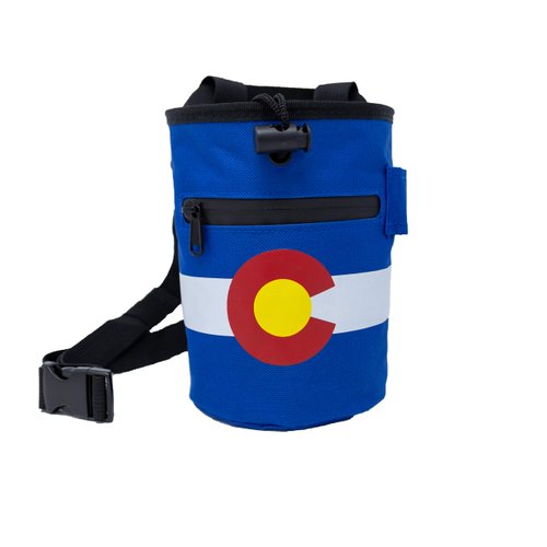 COSendCo Colorado Chalk Bag - Durable, Zipper Pockets, Brush Slots for Rock Climbing and Weightlifting Indoor or Outdoor