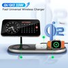 LOOWARTS Wireless Charger iPhone Apple Qi2 Magsafe Charger 3 in 1 Charging Station Apple Magsafe Charger Stand for iPhone 16 15 14 13 12 Plus Pro Max, Apple Watch 1-9 Ultra, Airpods 2-3 Series
