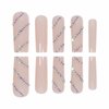 MISUD Press on Nails Long Square Fake Nails Glossy Glue on Nails Nude Acrylic Nails Squoval Artificial Nails Luxury Rhinestone Stick on False Nails with Design 24 pcs