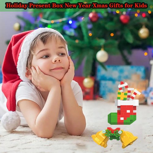 HGCYCF Christmas Bells and Boot Building Blocks Set Compatible with Lego Advent Calendar 2024 Stacking New Toys Holiday Present Box New Year Xmas Gifts for Kids for Boys & Girls and Adults