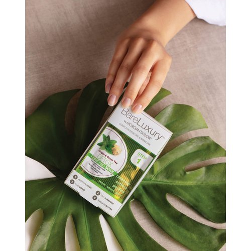 Morgan Taylor BareLuxury 4-Step Complete Pedicure & Manicure Packs (Ginger & Green Tea), Hand and Foot Spa Kit in 4 Packs, Pedicure and Manicure Kit, Self Care Gifts For Women