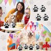 Zubebe 12 Pcs 10 oz Dog Paw Cups with Lid Straw Bulk Dog Party Favors Plastic Reusable Puppy Paw Straw Cup Paw Birthday Party Decoration for Dog Themed Party Supplies