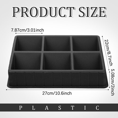 Beeveer Black Card Sorting Tray Card Sorting and Dealer Tray Sports Card Tray Game Card Sorter Playing Card Display Storage Trading Card Organizer, 6 Slot (2 Pack)