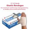 Dealmed 2" Elastic Bandage Wrap with Self-Closure – 10 Elastic Bandages, 5 Yards Stretched Compression Bandage Wrap, Wound Care Product for First Aid Kit and Medical Facilities