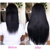 100% Human Hair Straight Clip In Hair Extensions for Black Women Brazilian Remy Human Hair Straight Clip Ins for African American Hair Natural Black 8pcs 135g/set 20 inches