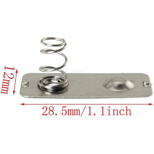 SQXBK 20 PCS Metal AA Batteries Spring Contact Plate Terminal Silver Battery 29mmx12mm