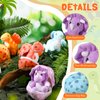 Silipull 12 Pcs Dinosaur Party Favors Cute Plush Dinosaur Stuffed Animals Set, 6 Small Dino Plushies with 6 Mini Dinosaur Egg Bags for Boys Girls School Birthday Gifts Operation Christmas Bulk Items