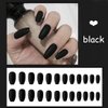 Umillars 24pcs Pure Color Coffin Nails Matte False Gel Nails Art Tips Sets Full Cover Medium False Nails for Ballerina Cosplay Office Lady (Black)…