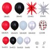 139Pcs Red and Black Balloon Arch Garland Kit for Graduation Party Decorations,Red Black White Silver Confetti Explosion Star Balloons for Class of 2024 Congrats Grad Celebrations Birthday Supplies
