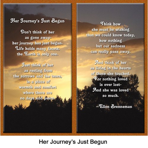 "Her Journey's Just Begun" Pet Loss Sympathy Picture Frame Gift and Memorial, with optional custom photo editing, Ginger with Foil Accent