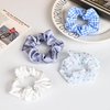 Mirlern 8-Piece Velvet Satin Scrunchies for Women Girls, Cute Hair Ties for Women’s Long Thick Thin Hair No Damage Bulk Hair Rubber Bands Accessories (Blue Theme)