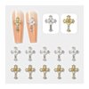 3D Retro Cross Nail Charm, 20pcs Alloy Pearl Cross Charms Punk Gothic Nail Art Supplies for Acrylic Nail Decoration, Nail Diamond Accessories for Nail DIY Design and Jewelry Making