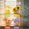 Insgen Flower Bouquet Building Decoration Bonsai Flower Basket Miniature Building Blocks Set, Artificial Flowers Building Toys Botanical Collection DIY Unique Decoration Home (4set)
