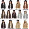 Yunkang Baseball Cap Wig Natural Wavy Hair Extensions With Hat attached Heat Resistant Synthetic Adjustable Hat Wig for Women Girls (Mix brown blonde, 22inch)