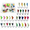 24Pcs Ice Fishing Jigs for Panfish Crappie Sunfish Walleye Ice Fishing Jig Box Gear Accessories Ice Fishing Tackle Box Set (29PCS)