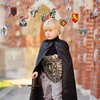 18 Pcs Medieval Knight Birthday Party Decorations Medieval Castle Party Supplies Medieval Whirls Hanging Banner Decorations Stone Wall Shield for Medieval Birthday Party Supplies