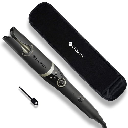 Etekcity Automatic Hair Curler Curling Iron Wand, 1.1 Inch Auto Rotating Ceramic Hair Styling Tools with Anti-Stuck Design, 2 Rotate Directions and 6 Alert Times, Dual Voltage, ETL/CETL Listed, Black