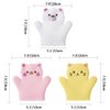 BubbleGlove, Baby Bath Mitt Wash Gloves Hand Puppet for Kids & Toddler, Bath Sponge & Baby Washcloth Mitt for Kids & Adults, Body Scrubber for Mommy & Me (Cute Pig Cat & White Bear)