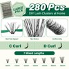 DIY Lash Extension Kit KEYYOU 300Pcs Individual Eyelash Extension Kit 50D 0.07D Curl 9-18MIX Lash Clusters Kit with Lash Glue Remover Applicator Easy to Use for Beginners(Kit-50D-0.07D,9-18MIX)