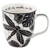 Karma Gifts 16 oz Black and White Boho Mug Dragonfly - Cute Coffee and Tea Mug - Ceramic Coffee Mugs for Women and Men