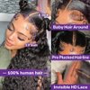 13x6 Deep Wave Lace Front Wigs Human Hair Pre Plucked 200 Density Curly Human Hair Wig HD Frontal Wigs Human Hair Wet And Wavy Lace Front Wigs Human Hair Glueless Wigs Human Hair Black 20 Inch