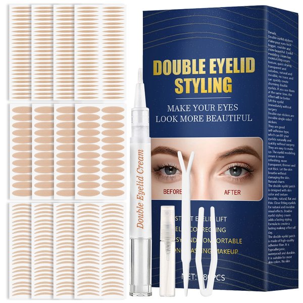 MOSKILA Eyelid Tape, Invisible Eyelid Tapes Stickers, Perfect for Droopy Lids, Hooded Eyes and Uneven Mono-Eyelids, Instant Eye Lift Without Surgery, Waterproof & Long-Lasting, 480 Pcs