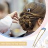 Ysleen 22 Pieces Metal U Shaped Hairpin Hair Fork Barrettes Bun Updo Hair Stick French Hair Pin Gold Silver Chignon Pin Hair Bun Accessories DIY Handmade Hair Clips for Women Girls Ladies, 6 Styles