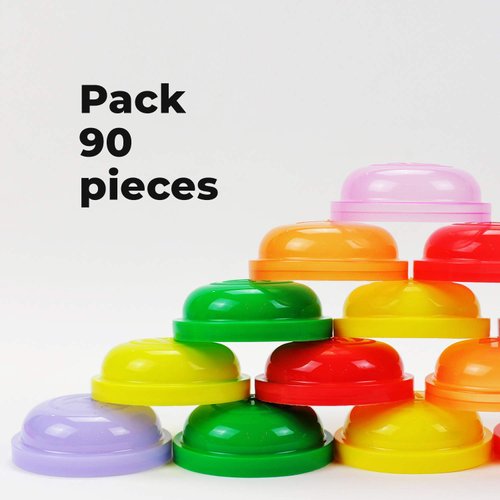 Capsules for Vending Machine - Empty 2 inch Acorn Frosty Plastic Clear Capsules - Assorted Colors - Tiny Surprise Kids Party Favor Prize Pinata - Small containers Bath Bomb molds 90 Bulk