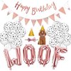 Dog Birthday Party Supplies Decorations WOOF Letter Balloons Dog Paw Print Balloons Hat Bowtie Happy Birthday Banner for Pet Birthday Party Supplies