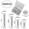TOYMIS 100Pcs 4 Sizes 6-32 Thread Black Wall Plate Screws Outlet Cover Screws Switch Cover Screws Replacement Wall Plate Screws Electrical Screws (White)