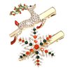 Christmas Hair Pins for Women Girls Rhinestone Crystal Snowflake Reindeer Wreath Xmas Tree Hair Clips Barrettes Accessories Festive Holiday Party Favors (snowflake reindeer christmas hair pins)