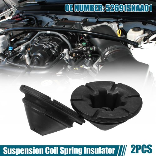 X AUTOHAUX 2 Pcs Black Rear Upper Suspension Coil Spring Insulator No.52691SNAA01 for Honda Civic 2006-2011