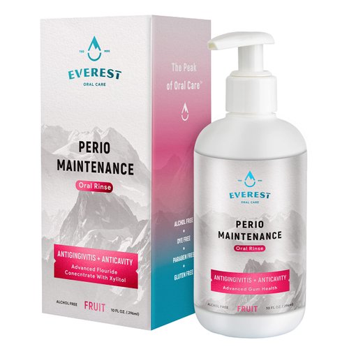 Perio Maintenance Alcohol Free Mouthwash – Concentrated Mouthwash for Bad Breath, Plaque, Sensitive Teeth, and Gingivitis or Gum Disease - Stannous Fluoride Rinse by Everest Oral Care 10 Fl oz