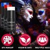 LOKFAR Red Blue White Face Paint Halloween Makeup Kit, White Foundation Makeup Football Baseball Eye Black Stick, Red Blue White Face Makeup for Halloween Clown Vampire Harley Quinn Joker Makeup