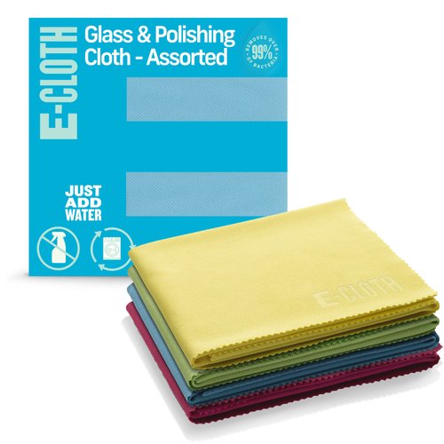 E-Cloth Polishing Microfiber Cleaning Cloth - Microfiber Polishing Towel - Polishing Microfiber Towels for Cars, Windows, & More - 4-Pack Polishing Cloth Only