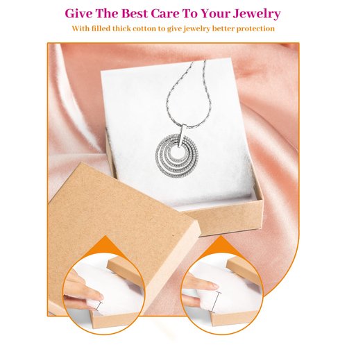 MESHA Jewelry Gift Boxes, 3.5x3.5x1 Inch 20 Pcs Matte Small Gift Box wtih Lids, Small Cardboard Jewelry Boxes with Cotton Filled and Lids, Jewelry Box Bulk for Valentine's Day Brown