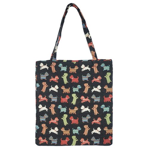 Signare Tapestry Reusable Grocery Eco-Friendly Shopping Tote Bag Design Dog Design (Playful Puppy)