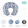 The Peanutshell Nursing Pillow Cover Set for Baby Boys or Girls | Dinosaur & Navy Blue Minky Dot | Unisex 2 Pack
