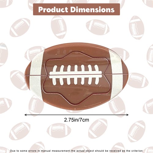 1 Pack Rugby Acetate Hair Claw Clip for Women, Rugby Ball Hair Clips Creative Sport Ball Hair Accessories, American Football Hair Clip for Women Girls, Small Pattern Rugby Hair Claw Clips