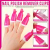 Teenitor Gel Nail Polish Remover Kit with 10pcs Nail Polish Remover Clips Cap 115pcs Nail Wipe Cotton Pads Nail Scraper Nail Files and Buffer Bushes - Hot Red