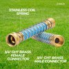 Fevone Garden Hose Extension 5.7" Hose Extender, Hose Protector with Coil Spring, 3/4" Solid Brass Fittings, Kink Free/No Leak, 2 Pack